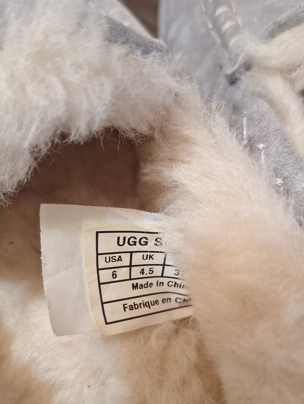UGG Ansley Shearling Lined Wool Moccasin Slip On Light Grey Women's Shoes Size 6 - Picture 8 of 8